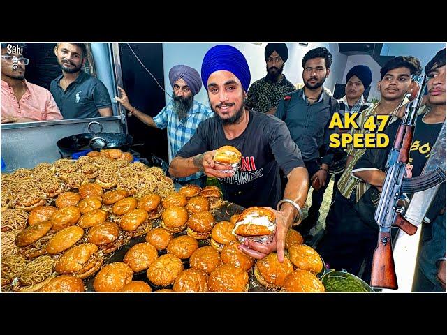 Top Notch 30/- Mr Speedy Singh ka Ak 47 Punjabi Burger | Street Food India