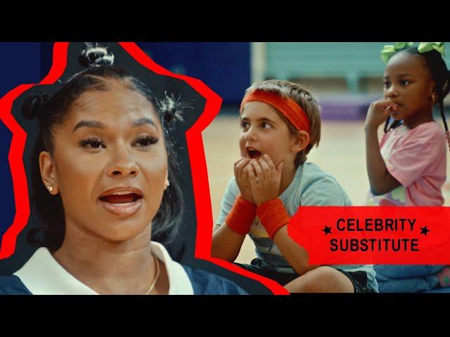 Olympic Gymnast Jordan Chiles Does Backflips with 1st Graders | Celebrity Substitute