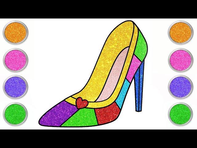 Cinderella's Glitter Shoe Drawing | Easy Drawing Tips