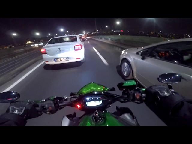 Kawasaki Z1000 Night Rush in Istanbul Traffic!