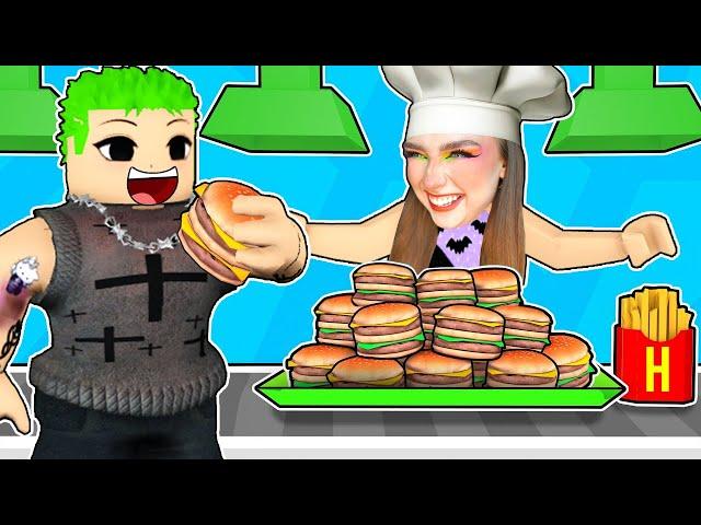 НАКОРМИЛА БУРГЕРАМИ ВЕСЬ ГОРОД в ROBLOX !  Burger Tycoon Роблокс