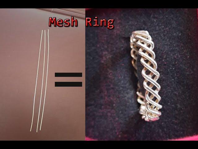 How to make a mesh ring// How to make a silver ring from wires