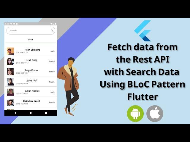 Fetch data from the Rest API with Search Data Using BLoC Pattern Flutter