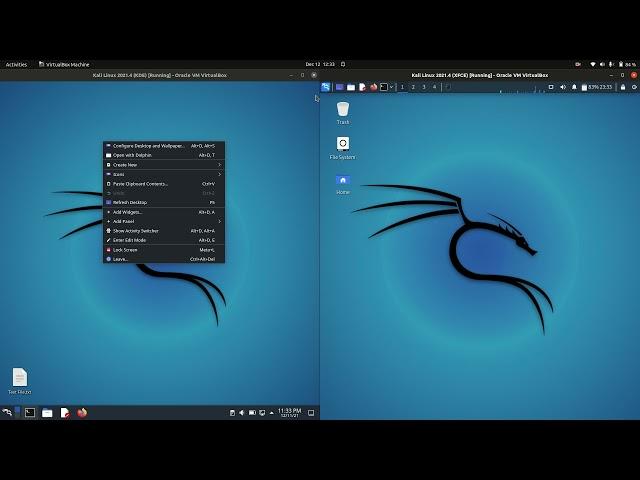 Kali (KDE) vs (XFCE)