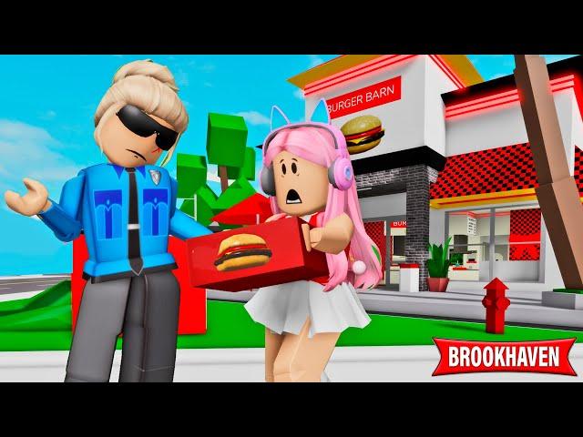 A POLICIA INVADIU MINHA HAMBURGUERIA NO BROOKHAVEN! Historinha Brookhaven RP - ROBLOX