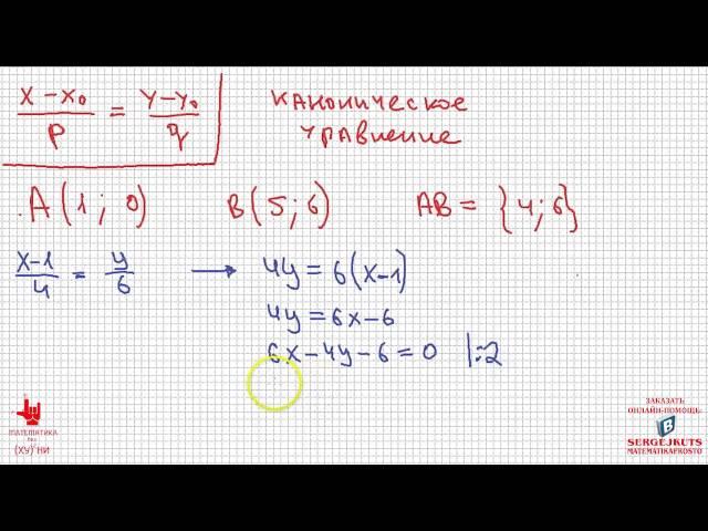 Математика без Ху%!ни. Уравнения прямой. Часть 2. Каноническое, общее и в отрезках.