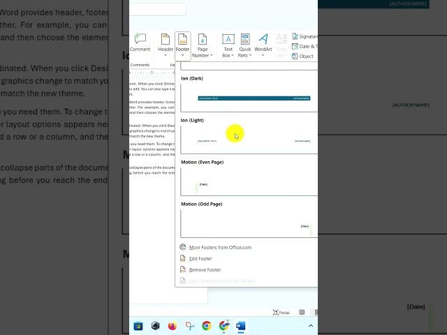 How to Insert Footer in Ms. Office word
