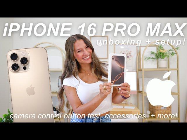 iPHONE 16 PRO MAX UNBOXING * i LOVE the new desert titanium!!*