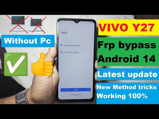 Vivo Y27 FRP Bypass Android 13/14 Without Pc Latest Update ! 100% Done .