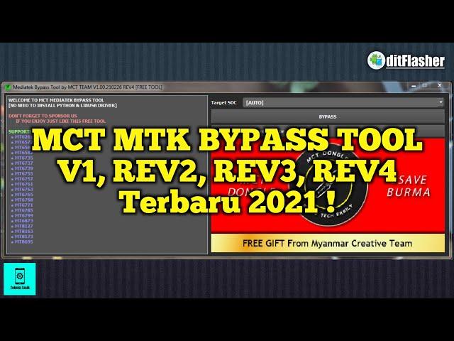 MCT MTK BYPASS TOOL REV4 TERBARU 2021 UNTUK BYPASS AUTH MEDIATEK!