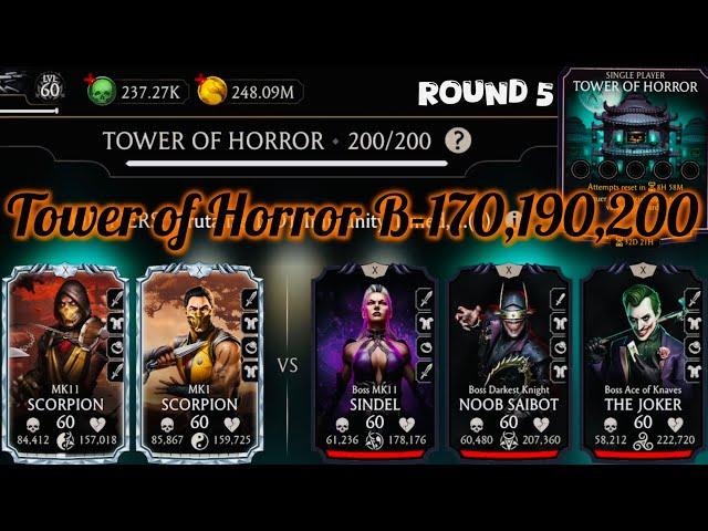 Tower of Horror Boss Battle 200 & 170,190 Fight+Rewards MK Mobile | Hellfire Blade (epic) Equipment