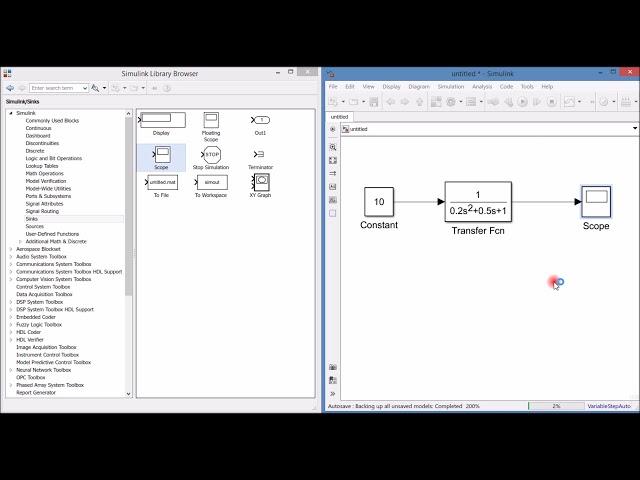 ТАУ. Matlab/Simulink - моделирование передаточной функции, снятие характеристик