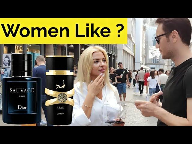 Women reactions Dior sauvage elixir  Vs Lattafa Asad, Fragrance street reactions