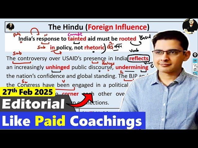 The Hindu Editorial Today || 27 Feb 2025 || Learn English Through Newspaper || Foreign Influence