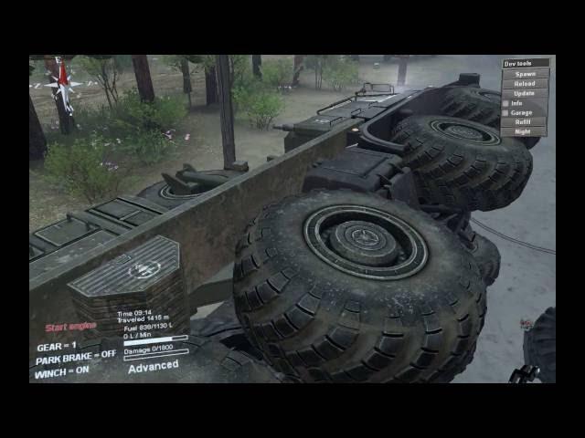 SpinTires 03 03 16 MTVR 8x8 vs  MZKT- 74132 vs  JEEP-YJ on Map  "Proving 2"