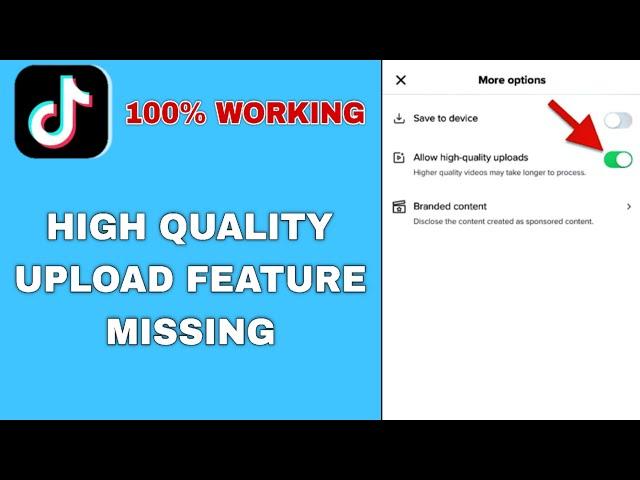 How To Fix TikTok High Quality option not showing |TikTok video upload HD quality