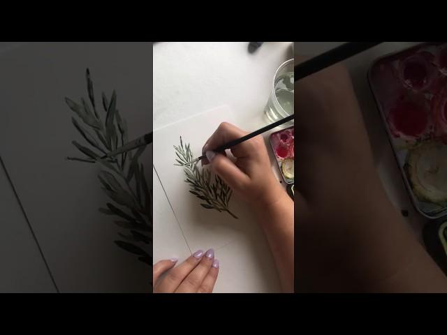 Watercolor Herbs - Rosemary Time Lapse Painting