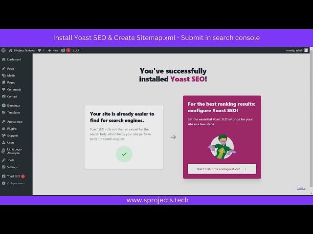 Lesson 18 : Install Yoast SEO Plugin To Create Sitemap.xml, robots.txt and submit in search console