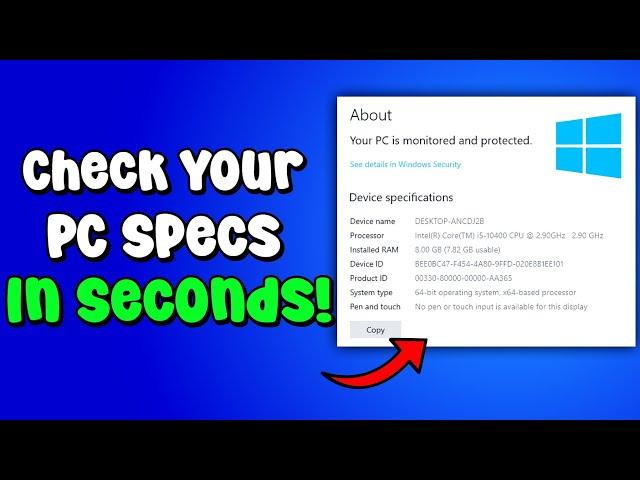 How To Check PC Specs | How To Check Laptop Specifications