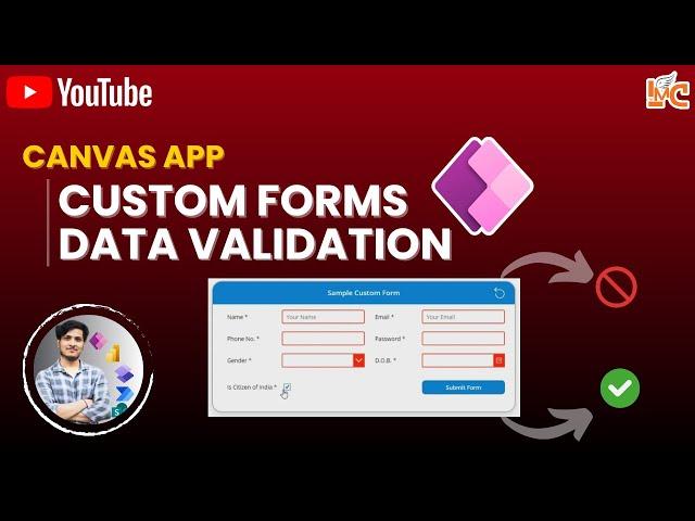 Custom form Data Validation in Canvas App PowerApps