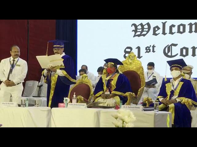 osmania university 81st convocation Live #Tamilisai SoundaraRajan