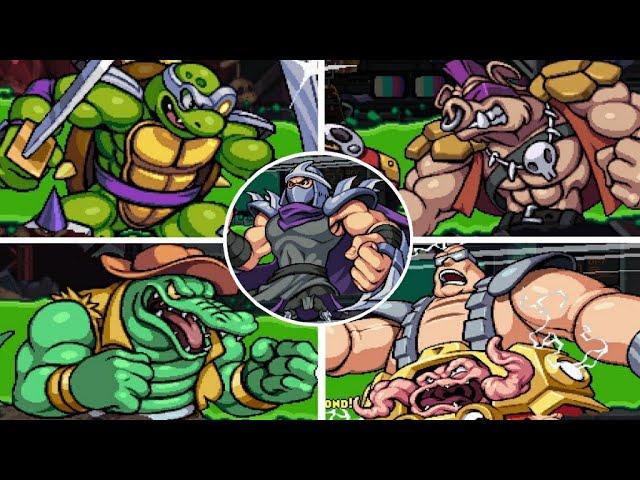 TMNT: Shredder's Revenge - All Bosses + Cutscenes