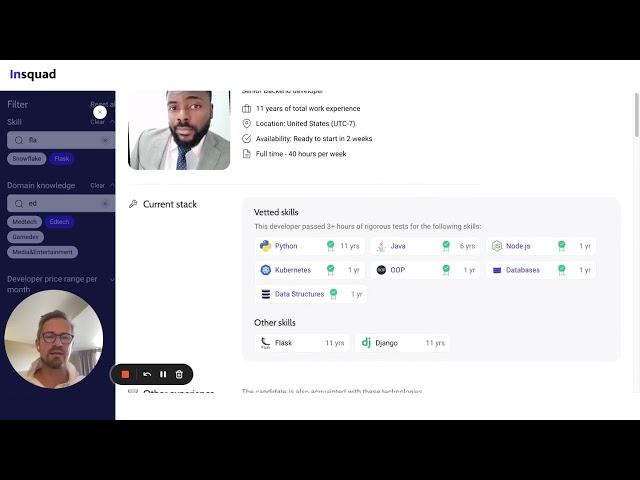 How to hire developer in two weeks — Insquad platform demonstration