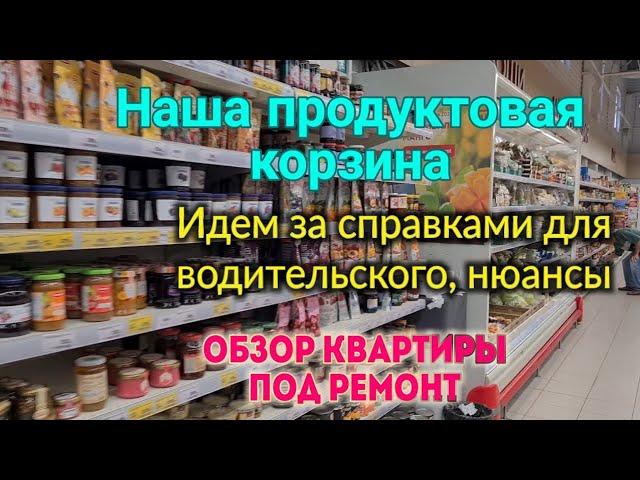 ЕЙСКНаша продуктовая корзина. Идём за справками. Обзор квартиры под ремонт. Работа Олега.