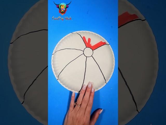 PAPER-CRAFTS FOR SUMMER. / BEACH-BALL PAPER-PLATE.  #paperplatecrafts #beachball #summer