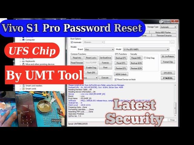 Vivo S1 Pro Password Reset By UMT Tool || Vivo S1 Pro Password Unlock UFS Chip By UMT Tool