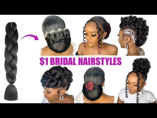 6 $1 Bridal Hairstyles Using Braid Extension