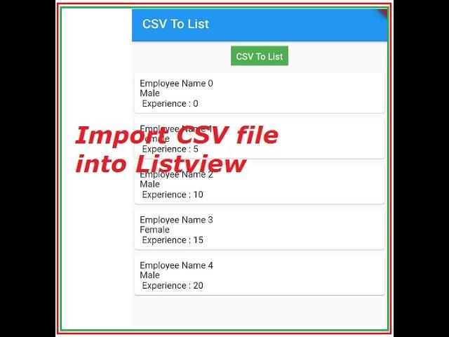 #Flutter csv to list - Import #CSV file to flutter application