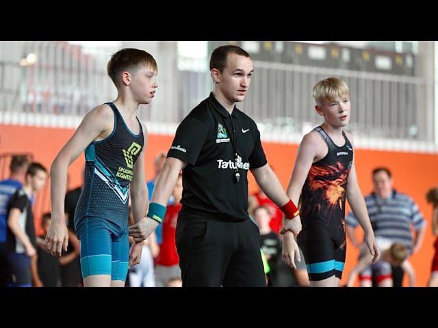 U17 Aleksander Siimann (EST) vs Lev Vassiljev (EST) 45kg. Greco-roman boys youth wrestling.