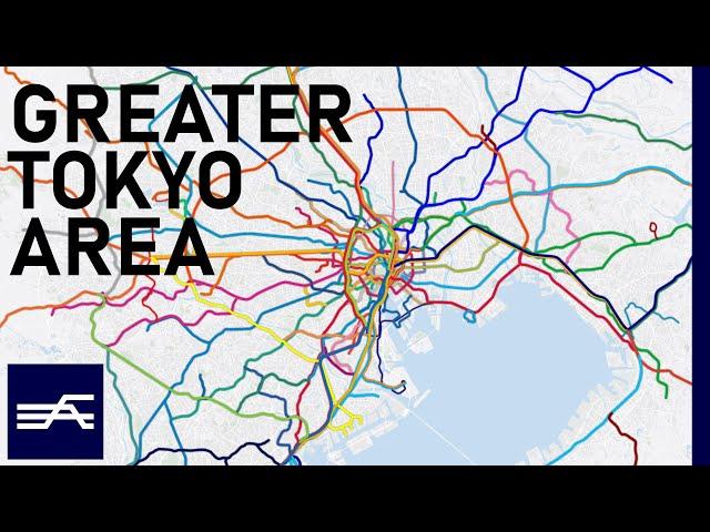 Every Operating Railway System in Greater Tokyo Area (geographic map)