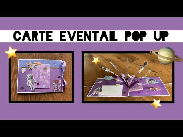 TUTO SCRAP Carte Éventail Pop Up Galaxie Espace 🪐⭐️‍