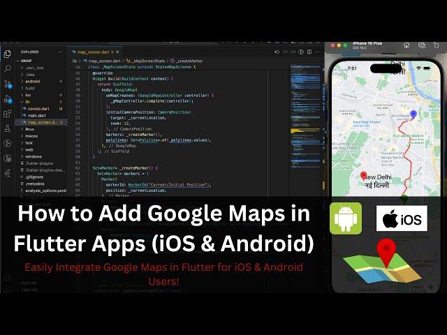 How to Add Google Maps in Flutter Apps (iOS & Android) – Step-by-Step Guide #flutter #googlemaps