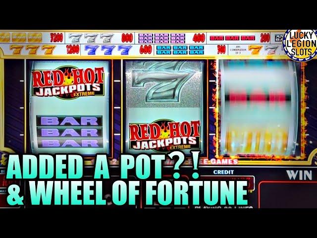 They Added a Pot  RED HOT JACKPOTS EXTREME & WHEEL of FORTUNE 3 Reel Mechanical Slot Machines