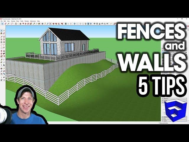 5 WAYS TO CREATE FENCES AND WALLS in SketchUp