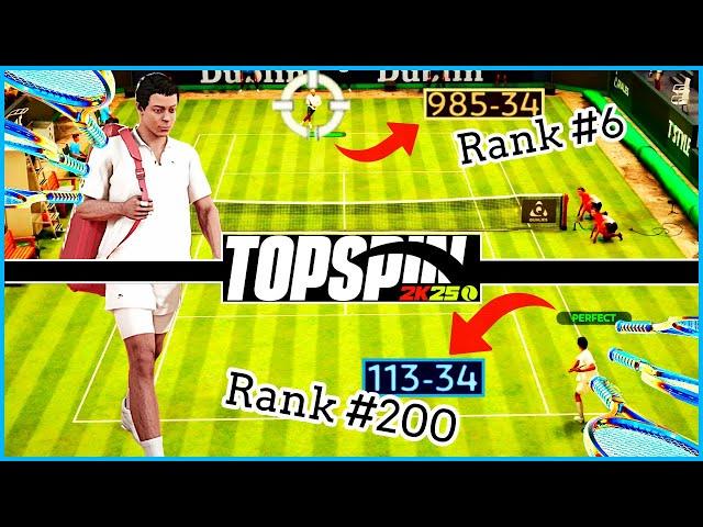 Rank 200 vs Rank 6 Best Control Shotter TopSpin 2K25 Player vs Player Online Gameplay | World Tour