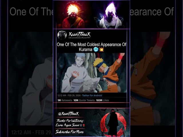 One Of The Most Coldest Appearance Of Kurama  || #anime #anime #boruto