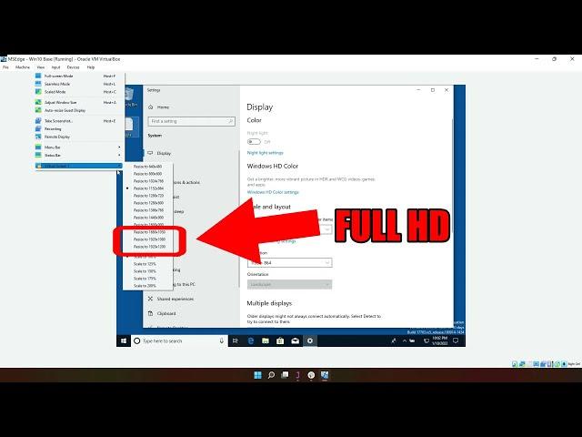 HOW TO CHANGE WINDOWS 10 SCREEN RESOLUTION IN VIRTUALBOX