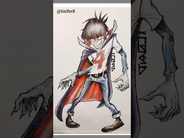 Fanart drawing of Murdoc gorillaz