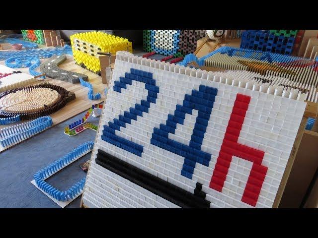 24 hours NON-STOP DOMINO BUILDING challenge | 21,500 dominoes | DominoERDMANN & DominoJOJO