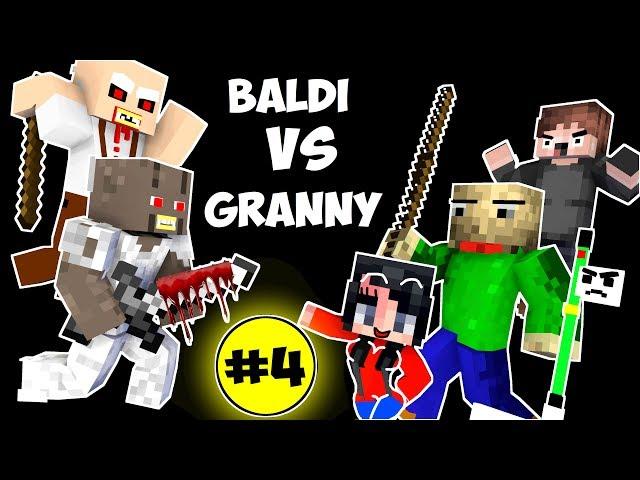 Monster School : BALDI'S BASICS VS GRANNY CHALLENGE PART 4 - Minecraft Animation