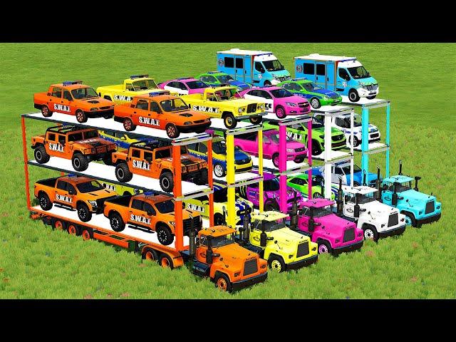 TWIN CARS COLOR EMERGENCY OVERSIZED TRANSPORT WITH MACK TRUCKS! Farming Simulator 22