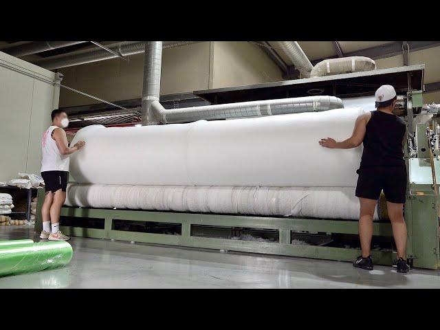 Process of Making Soft Cotton Quilt. Korean Fluffy Duvet Factory