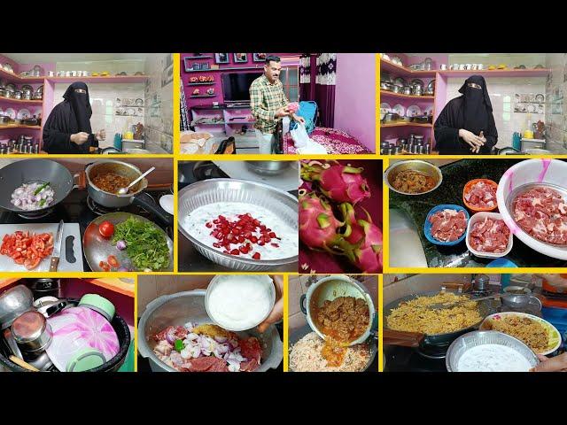  Indian housewife full day busy kitchen routine I prepared mutton Biryani today 