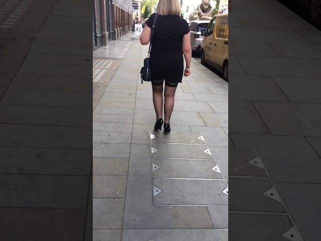 Stockings on the way to a cocktail bar - short clip 1