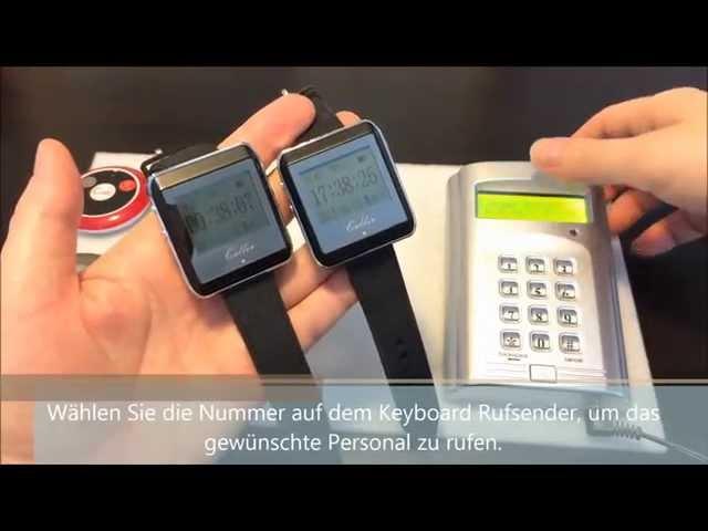 Gastronomie profi set: Keyboard calling button, Pager und Rufsender. Rufsystem, Pager system