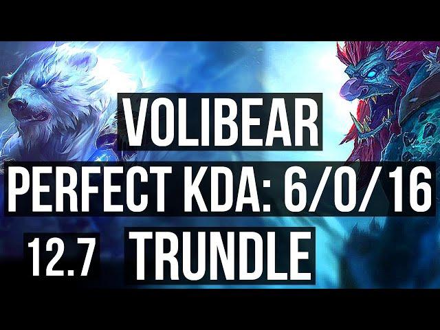 VOLIBEAR vs TRUNDLE (JNG) | 6/0/16, Rank 6 Voli, Dominating | EUW Challenger | 12.7